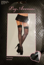 Load image into Gallery viewer, Black thigh high stockings by Leg Avenue Inc.
