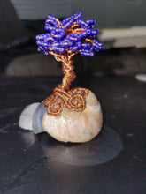 Load image into Gallery viewer, Blue beaded bonsai on shells
