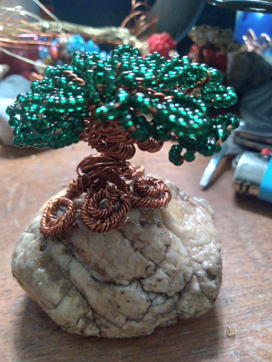 Custom Handmade Wire Beaded Bonsai Tree