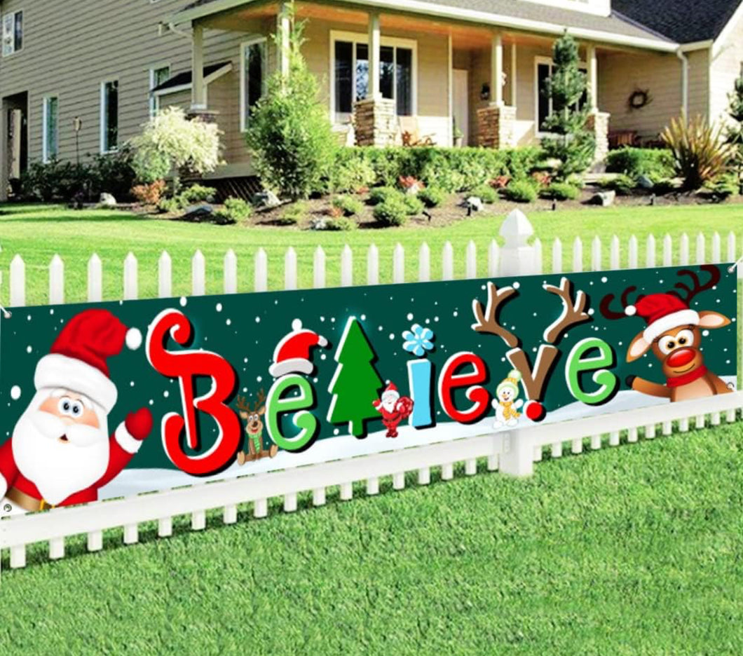 Believe Christmas banner