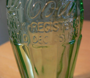 Green glass Coke bottles 1923 replica