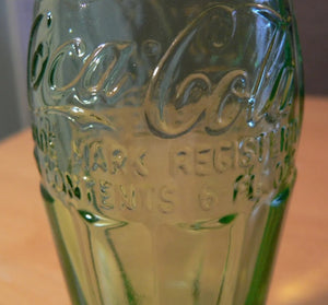 Green glass Coke bottles 1923 replica