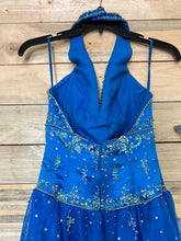 Load image into Gallery viewer, Blue sequin formal dress size 2
