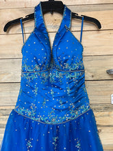 Load image into Gallery viewer, Blue sequin formal dress size 2
