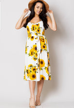 Load image into Gallery viewer, Sunflower below knee length dress
